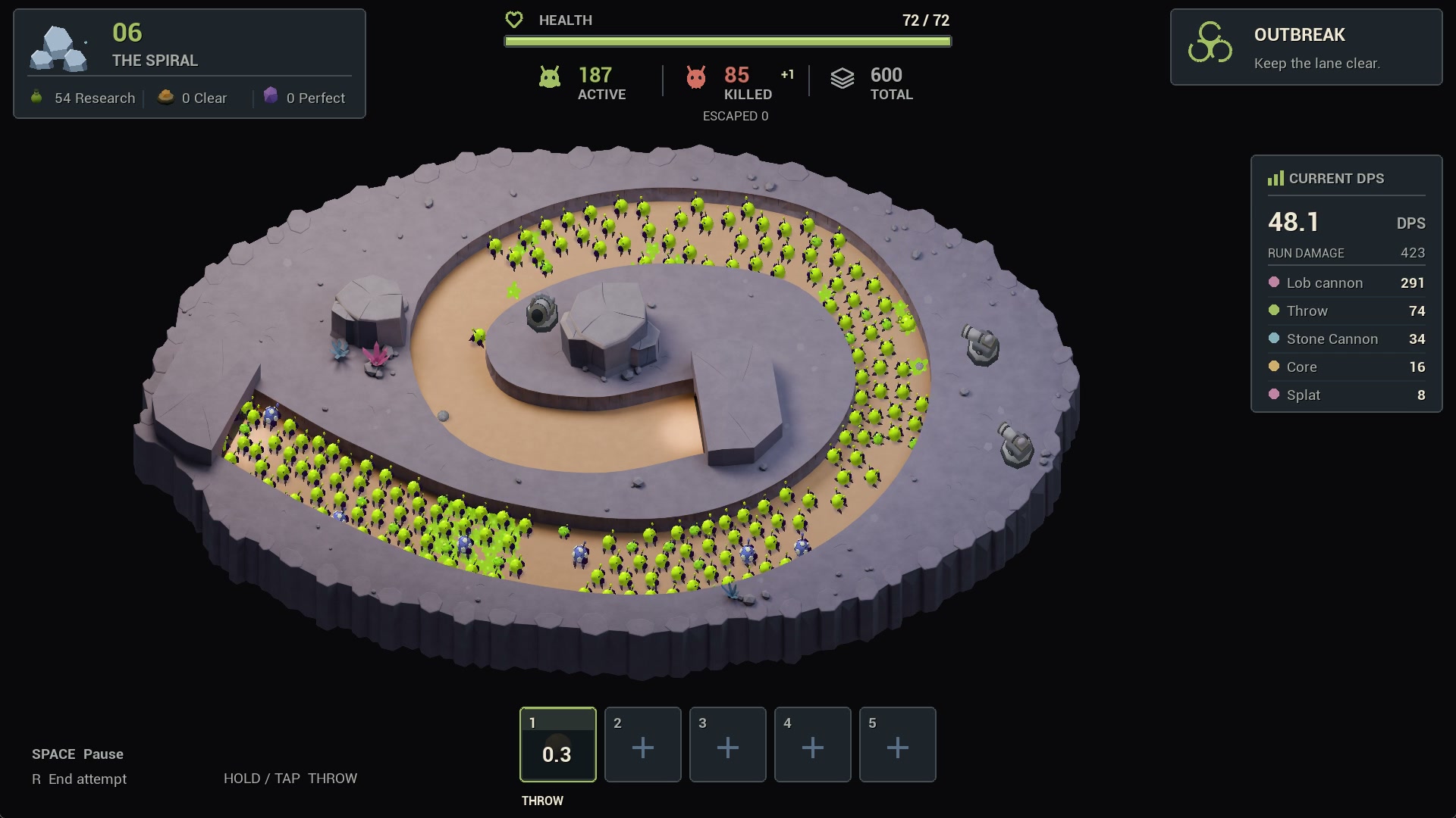 The Spiral, alternate setup